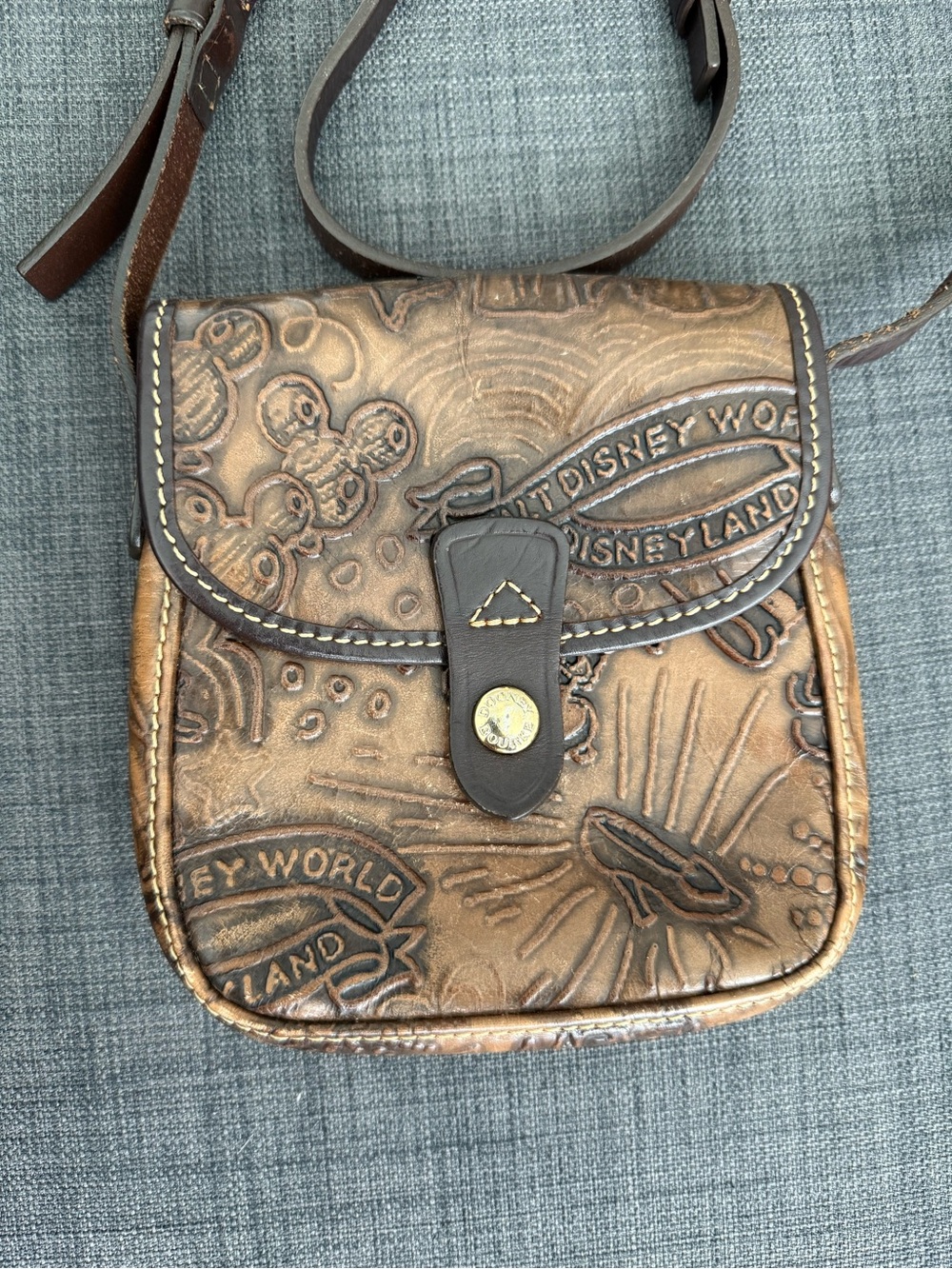 Dooney & Bourke Brown Embossed Leather Disney Shoulder Bag